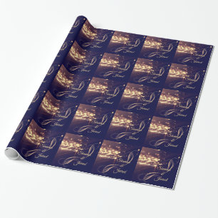 Elegantes Goldschein-Hochzeits-Packpapier Geschenkpapier