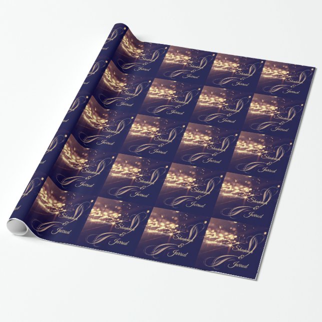 Elegantes Goldschein-Hochzeits-Packpapier Geschenkpapier (Ungerollt)