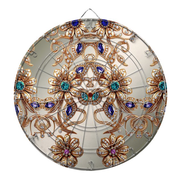 Elegantes Goldschmuck-Blumen-Dartscheibe Dartscheibe (vorne)