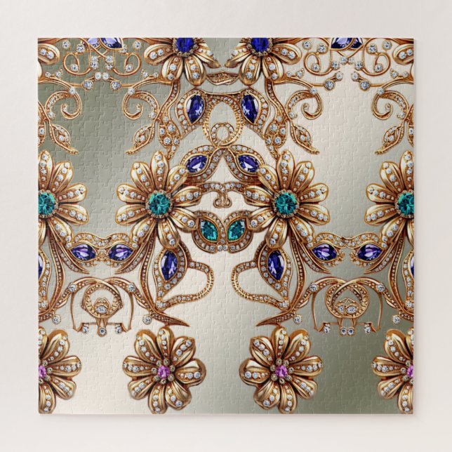 Elegantes Goldschmuck-Blumen-Puzzle Puzzle (Vertikal)