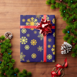 Elegantes Goldschneeflocken-Wrapping Paper Geschenkpapier