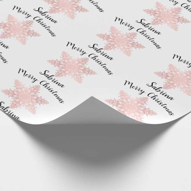 Elegantes Goldschneeflockenmuster der Rose Geschenkpapier (Ecke)