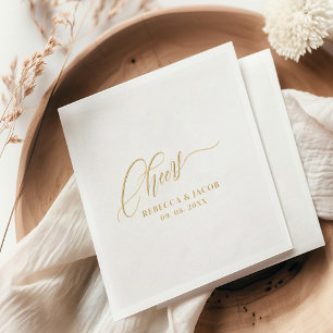 Elegantes Goldschrift-Script Servietten Mit Folie
