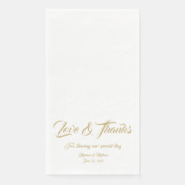 Elegantes Goldskript benutzerdefinierte Liebe & Da Serviette