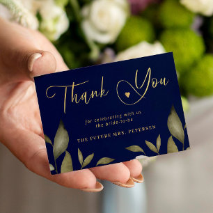 Elegantes Goldskript für die Brautparty Marine dan Mitteilungskarte