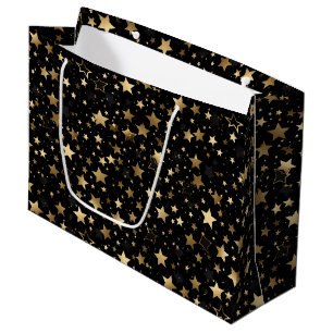 Elegantes goldsternengefliestes Muster Große Geschenktüte