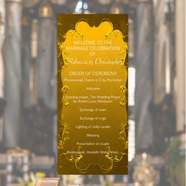 Elegantes GoldWedding-Programm Programm (Von Creator hochgeladen)