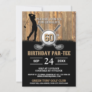 Elegantes Golf Birthday Design Einladung