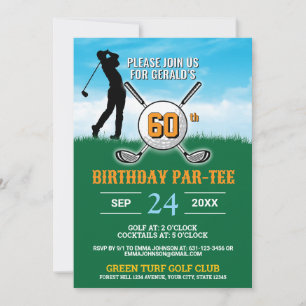 Elegantes Golf Birthday Design Einladung