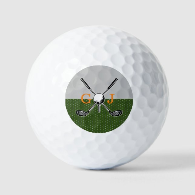 Elegantes Golf Monogram Design Golfball (Vorderseite)