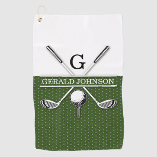 Elegantes Golf Monogram Design Golfhandtuch