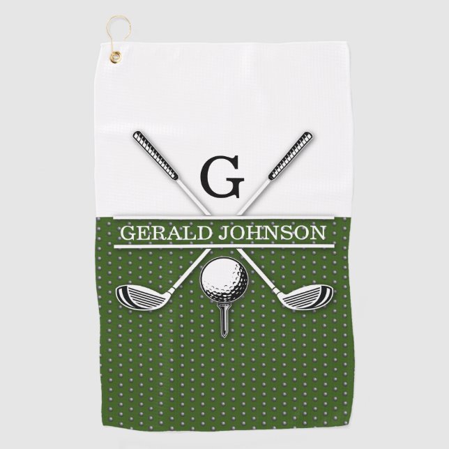Elegantes Golf Monogram Design Golfhandtuch (Vorderseite)