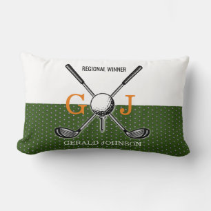 Elegantes Golf Monogram Design Lendenkissen