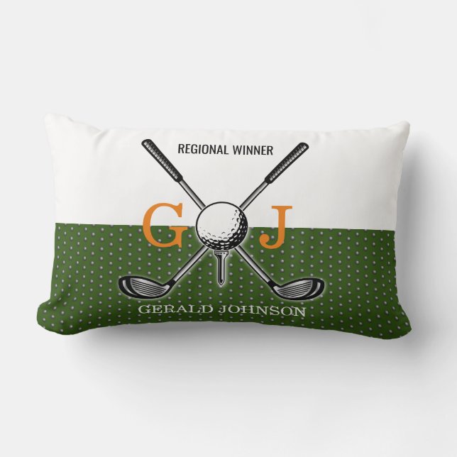 Elegantes Golf Monogram Design Lendenkissen (Vorderseite)
