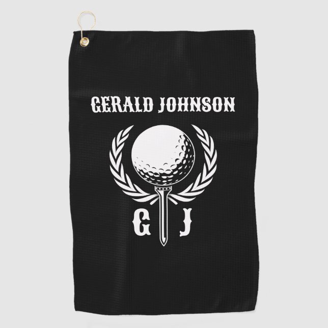 Elegantes Golf Monogram Design mit Kraath Golfhandtuch (Vorderseite)