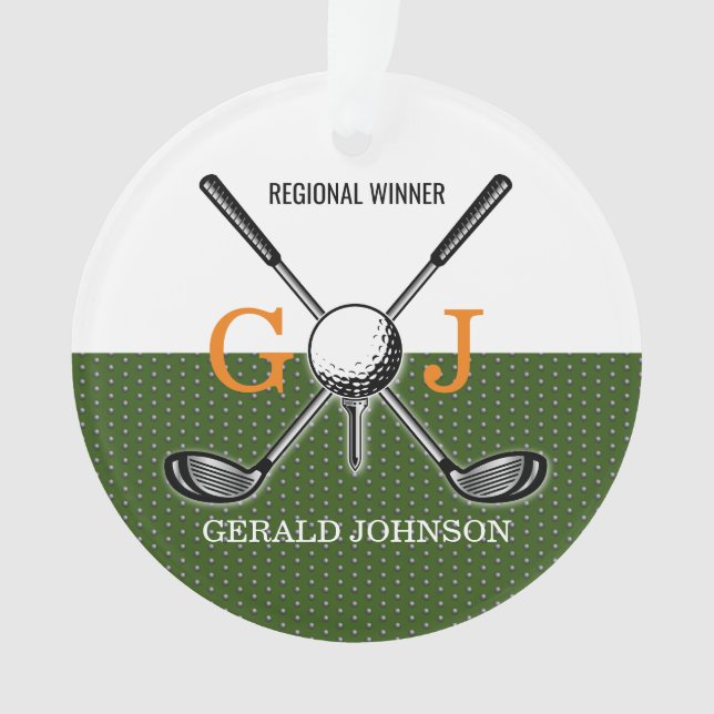 Elegantes Golf Monogram Design Ornament (Vorderseite)