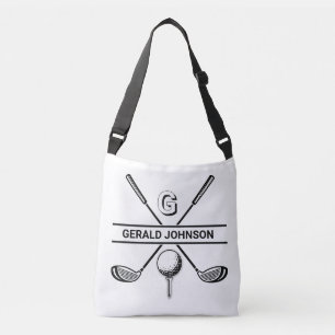Elegantes Golf Monogram Design Tragetaschen Mit Langen Trägern