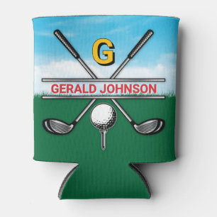 Elegantes Golf-Monogramm-Design für Can Cooler Dosenkühler