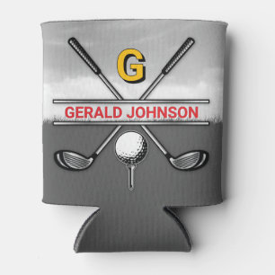 Elegantes Golf-Monogramm-Design für eine Getränked Dosenkühler