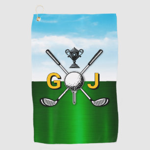 Elegantes Golf-Monogramm-Design Golfhandtuch