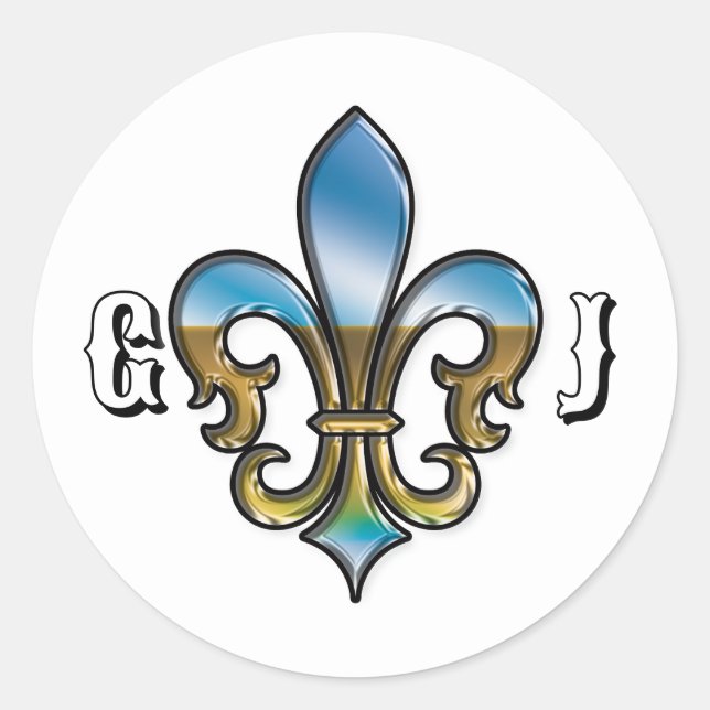 Elegantes Golf-Monogramm-Design Runder Aufkleber (Vorderseite)
