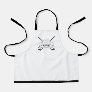 Elegantes Golf Theme Design & Player Name Golfer Schürze