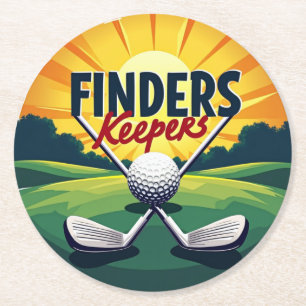 Elegantes Golf Themenwerk für Enthusiasten Runder Pappuntersetzer