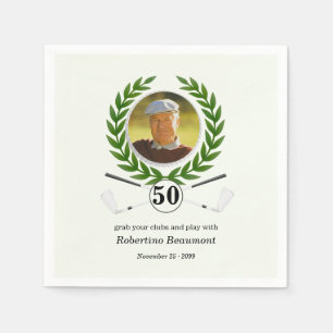 Elegantes Golfthema-Spielerlebnis 50. Geburtstag Serviette