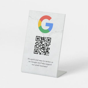 Elegantes Google-Bewertungen-QR-Code-Tischschild Sockelschild