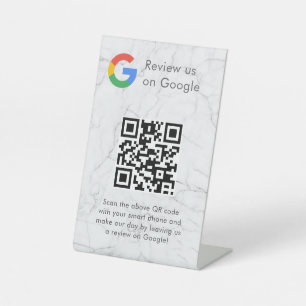 Elegantes Google-Bewertungen-QR-Code-Tischschild Sockelschild