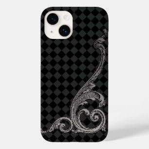 Elegantes Goth-Schwirl-Design in Grau iPhone 6 Hül Case-Mate iPhone 14 Hülle