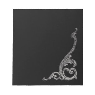 Elegantes Goth-Schwirl-Design Notizblock