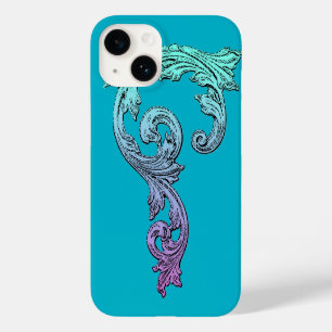 Elegantes Gothic-Design in Blau Case-Mate iPhone 14 Hülle