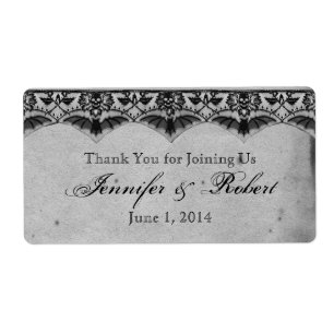 Elegantes Gothic Lace Posh Water Flasche Label