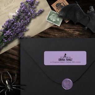 Elegantes Gothic-Raven-Lavendel-Adressetikett