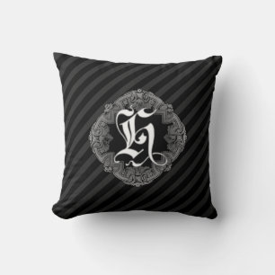Elegantes gothisches Initial-H-Kissen Kissen
