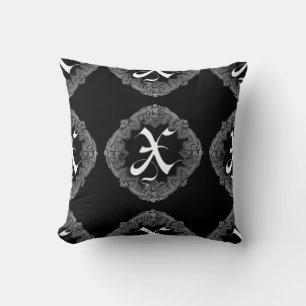 Elegantes gothisches Initial X Kissen