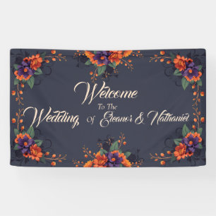 Elegantes gotisches 3D-Blumen-Hochzeitsbanner Banner