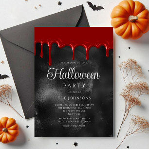Elegantes gotisches BlütenHalloween Einladung
