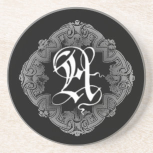 Elegantes gotisches Initial A Untersetzer