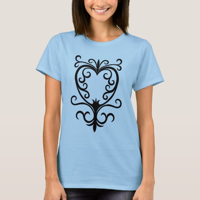 Elegantes, gotisches Rollerherz T-Shirt (Vorderseite)