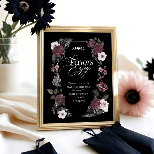 Elegantes Gotisches Schwarzes Wasser Blumenfavorit Poster