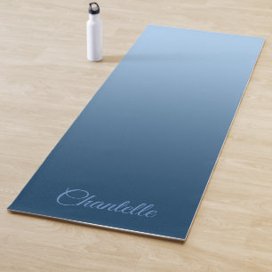 Elegantes Gradient Blue mit Individuelle Name Yogamatte