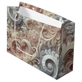 Elegantes Gradient Pastel Lace Muster Medium Gesch Große Geschenktüte