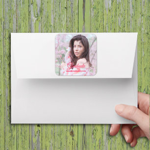 Elegantes Graduate Custom-Foto Quadratischer Aufkleber