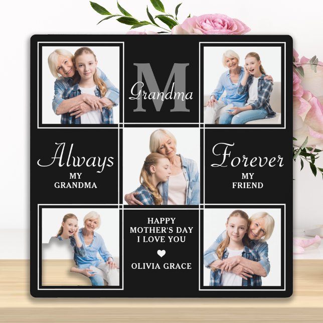 Elegantes GRANDMA 5 Foto Collage Monogram Poem Fotoplatte (Von Creator hochgeladen)