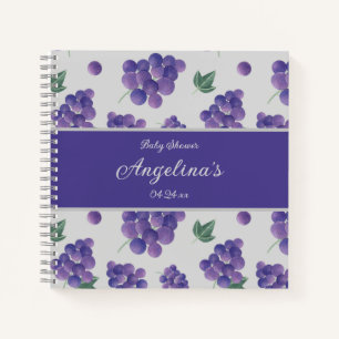 Elegantes Grape Baby Shower Gift List-Notebook Notizbuch