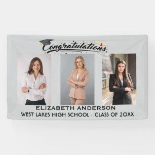 Elegantes Gratulationsskript Abschlussfoto 3 Banner