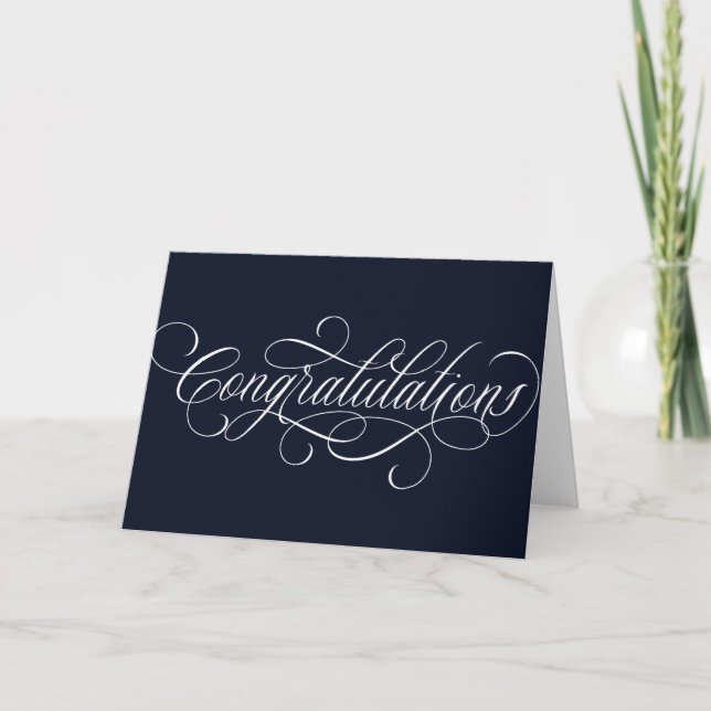 Elegantes Gratulationsskript Karte (Vorderseite)