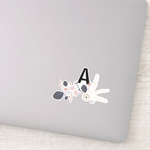 Elegantes, grau blaues Pfirsichblütenmuster Aufkleber